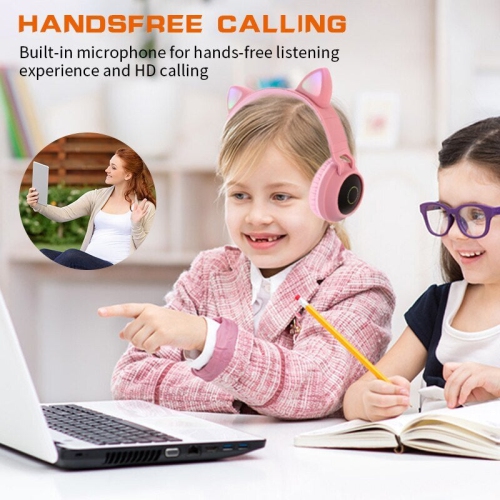 Kids Wireless/Wired Headphones with MIC,12H Playtime, Stereo Sound,Bluetooth 5.0, Foldable for School