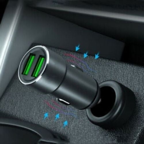 Dual Ports Car Charger USB 2.4A Fast Car Charger 2 Port Adapter Aluminium
