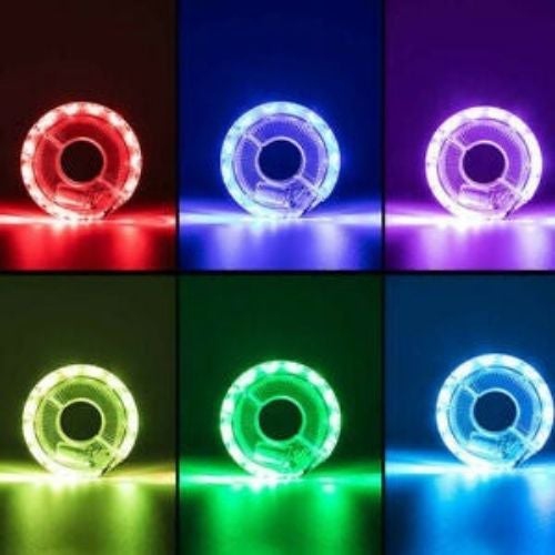 LED Bike Wheel Light 7 Color USB Rechargeable Hub Safety Tire Lights