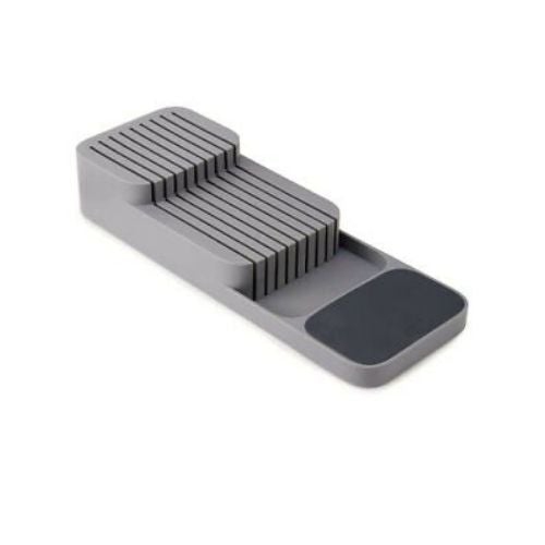 Kitchen Drawer Organizer Tray for Knives Knife Block Cutlery Storage Grey