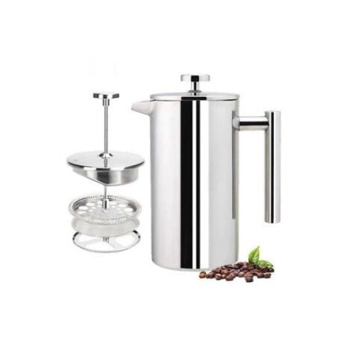 Cafetière à piston en acier inoxydable, 800 ml, théière facile à nettoyer avec filtre