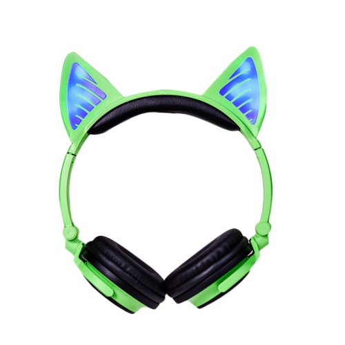 Kids Wireless/ Wired rechargeable Headphones with Cat Ear On-Ear Foldable LED