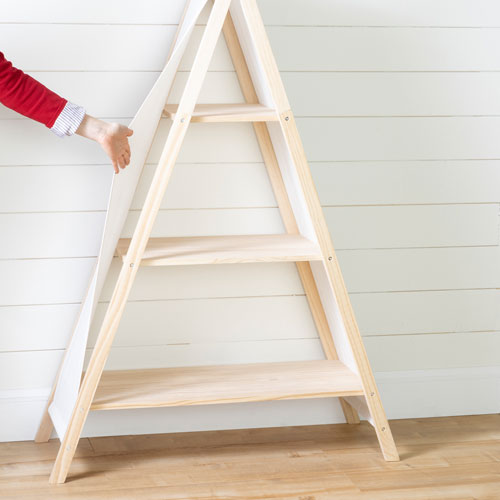 South Shore Sweedi 3-Shelf Teepee Organizer - White/Natural