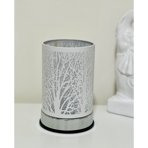 7" touch lamp/Essential Oil Burner/Fragrance Wax Melts Warmer/Silver Forest table decor White Cap