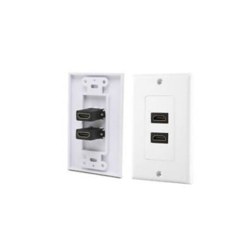 2 Port HDMI 1.4 A Female Wall Face Plate Panel Coupler Outlet Extender Socket