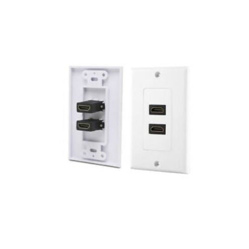2 Port HDMI 1.4 A Female Wall Face Plate Panel Coupler Outlet Extender Socket