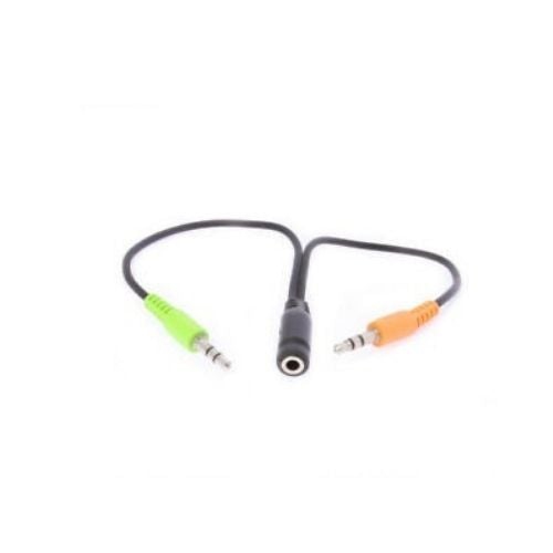 3.5mm Cell Phone Headset Audio Mic Splitter Adapter Use Headphone on Computer