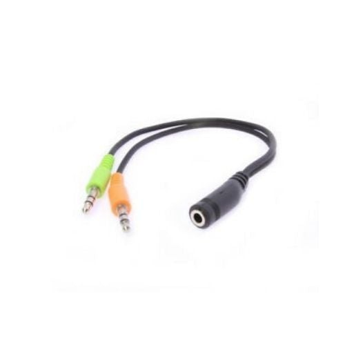 3.5mm Cell Phone Headset Audio Mic Splitter Adapter Use Headphone on Computer