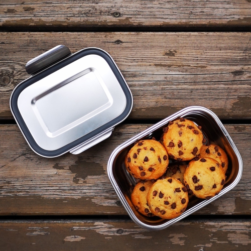Stainless Steel Bento Lunch Box - 1260 ml - Set Of 2
