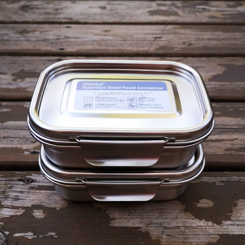 Stainless Steel Bento Lunch Box - 1260 ml - Set Of 2