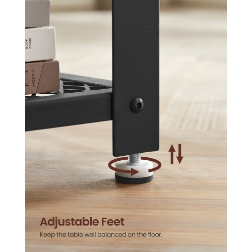 VASAGLE – Table basse avec étagère de rangement, touche bois avec cadre en métal, brun roux ULCT61X