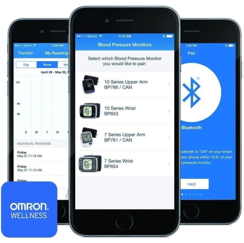 Tensiomètre Omron BP7455CAN avec Bluetooth et brassard Easy-Wrap