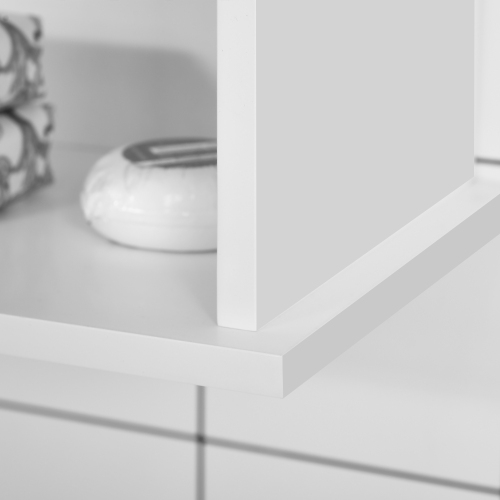 kleankin Modern Bathroom Cabinet, Wall Mounted Medicine Cabinet, Storage Organizer with 2 Door and Open Shelf, White