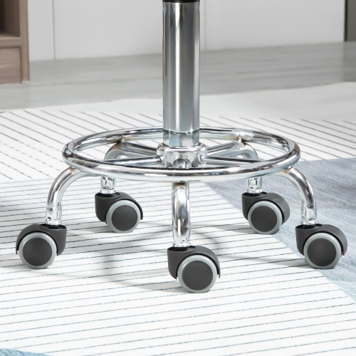 HOMCOM Saddle Stool, PU Leather Adjustable Rolling Salon Chair for Massage, Spa, Clinic, Beauty and Tattoo, Black