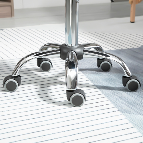 HOMCOM Tabouret en forme de selle chaise de bar roulante hauteur réglable en cuir PU pour salon de massage spa clinique beauté et tatouage noir