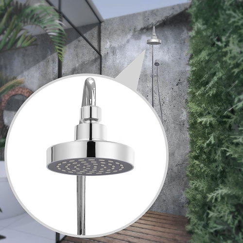 Pommeau de douche pluie de luxe rond de 10,2 cm avec pression d'eau puissante, installation facile