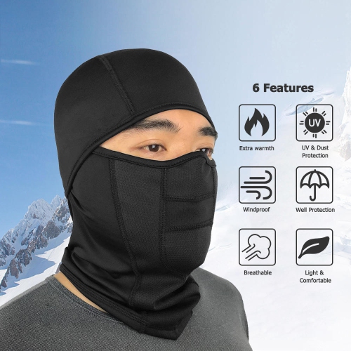 Balaclavas Winter Warmer Ski Mask Windproof Face Mask Fleece Lining Ski  Hood, Beanie Mask for Outdoor Sport - 22cm*42cm