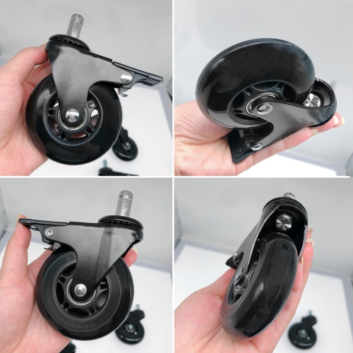 Ensemble de roulettes universelles pour chaise de bureau, ensemble de 5 avec 3 roulettes de style roller et 2 avec style de frein pour chaise de