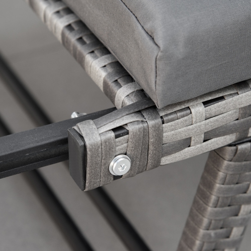 Meubles de patio en osier Outsunny avec coussin, canapé-lit convertible en rotin en polyéthylène pour l'extérieur avec fauteuil réglable, causeuse