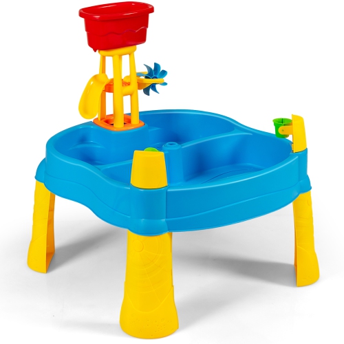 Topbuy 2-in-1 Kids Sand Water Activity Sensory Play Table w/18 PCS Accessories for Toddler