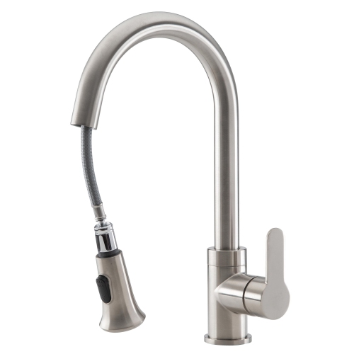 Ancona Rivella Pull-Down Single Handle Dual Spray Faucet in Brushed Nickel