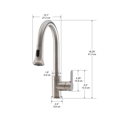 Ancona Rivella Pull-Down Single Handle Dual Spray Faucet in Brushed Nickel