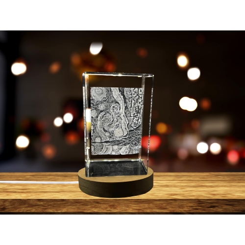 The Starry Night 3D Engraved Crystal Decor