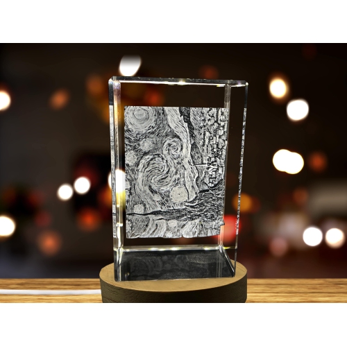 The Starry Night 3D Engraved Crystal Decor