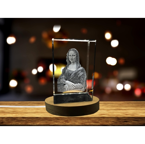 Décor en cristal gravé Mona Lisa 3D