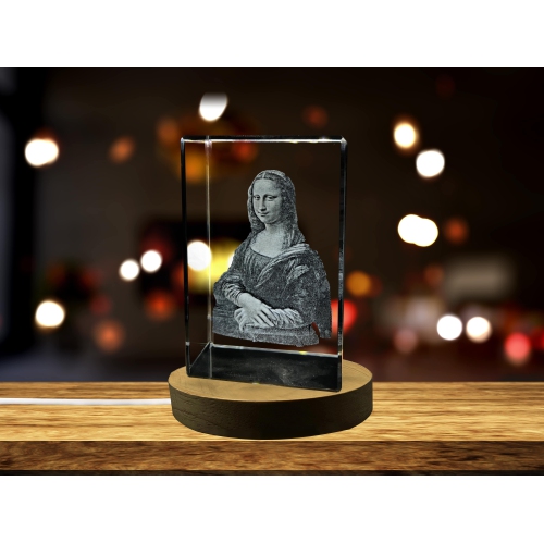 Décor en cristal gravé Mona Lisa 3D