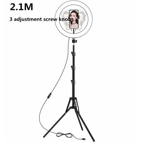 Ring Light Selfie with Tripod Stand 210cm & Cell Phone Holder Support 1 mobile