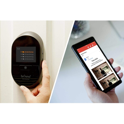 Brinno Duo SHC1000W Front Door Peephole Camera- Smart Home Security System with Mobile and Live Feed