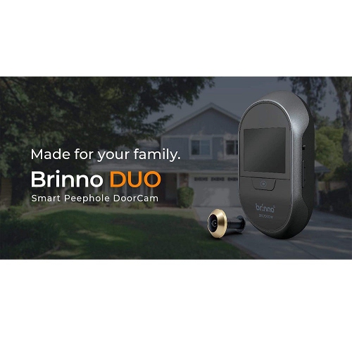 Brinno Duo SHC1000W Front Door Peephole Camera- Smart Home Security System with Mobile and Live Feed