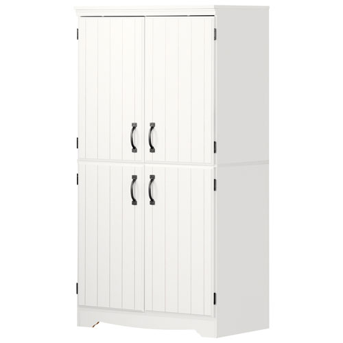 Armoire de rangement contemporaine à 4 portes Farnel de South Shore - Blanc pur
