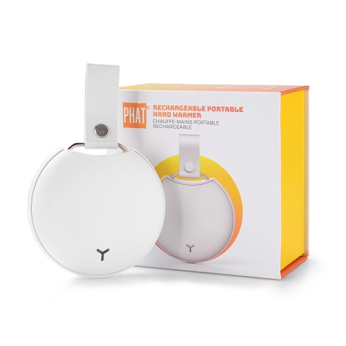 7-10W Rechargeable Hand Warmer 5000mAh Portable Pocket Power Bank/hand warmer, White - PHAT™