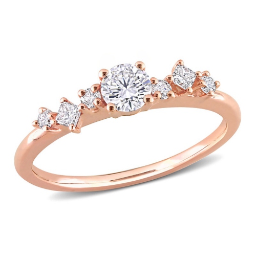 1/2 Carat (ctw G-H-I, I1-I2) Diamond Ring in 14K Rose Pink Gold