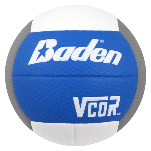 Baden VCOR Composite Microfiber Volleyball - Indoor Official Size AVCA and NFHS Approved Ball, Blue/White/Gray