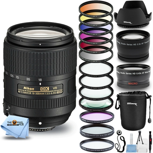 NIKON  Af-S Dx Nikkor 18-300MM F/3.5-6.3G Ed Vr Lens 2216 - 12PC Accessory Bundle