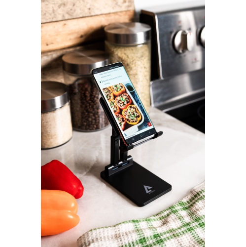 Autocel Foldable Cell Phone Stand - Fully Foldable - Cell Phone Stand for Desk - Compatible with iPhone and Others - Home Office Must Haves - Tablets