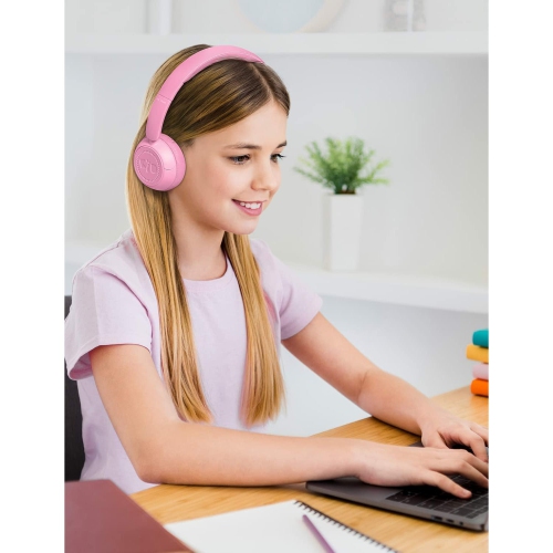 Kids Headphones for School with Microphone On-Ear Folding 85/94dB Volume Control Child Pink