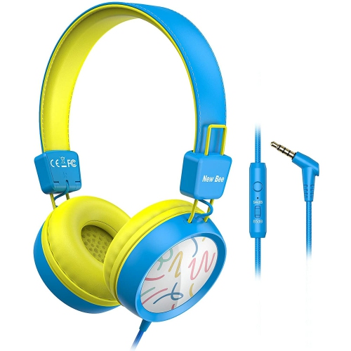 NEW BEE  Kids Headphones With Microphone - Safe, Comfortable, And Foldable for Easy Travel