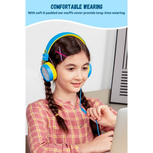 New Bee Kids Headphones with Microphone - Safe, Comfortable, and Foldable for Easy Travel