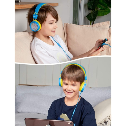 New Bee Kids Headphones with Microphone - Safe, Comfortable, and Foldable for Easy Travel