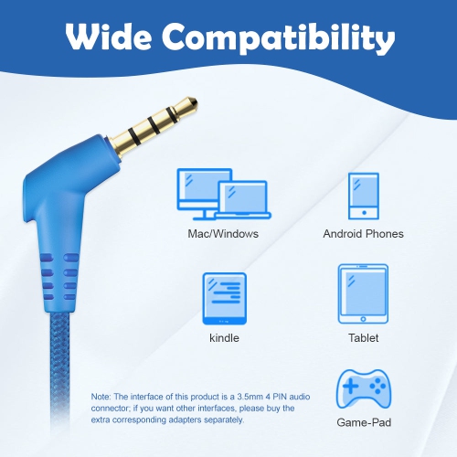 New Bee Kids Headphones with Microphone - Safe, Comfortable, and Foldable for Easy Travel