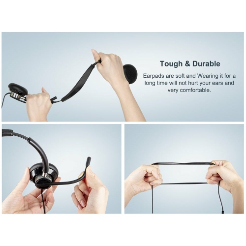 New Bee- Wired USB Headset - Ideal for Call Center, Office, and Multimedia Use