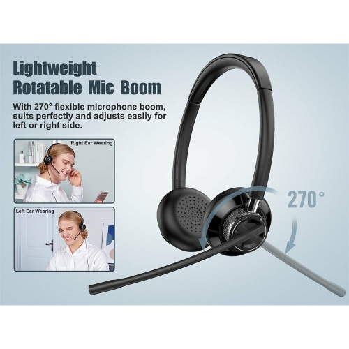 New Bee- Wired USB Headset - Ideal for Call Center, Office, and Multimedia Use