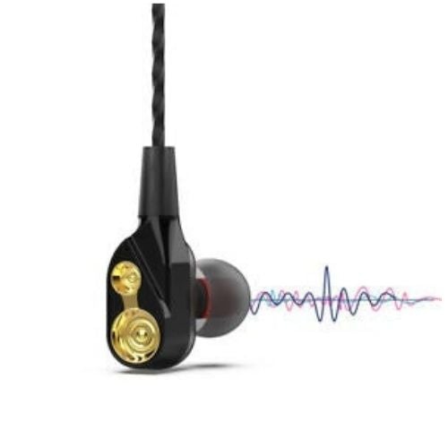 Double Unit Drive In Ear Earphone HiFi Quality Sound Headphone Earbud