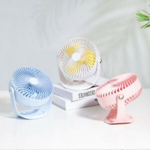 Desktop Cooling Fan USB Powered 3 Speed Adjustable Large 7 Inch Built-in Battery