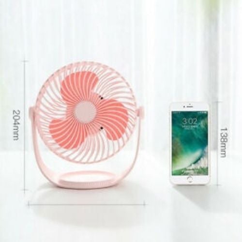 Desktop Cooling Fan USB Powered 3 Speed Adjustable Large 7 Inch Built-in Battery