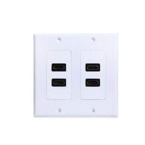4 Port HDMI Female Wall Plate Face Panel Coupler Outlet Extender Socket